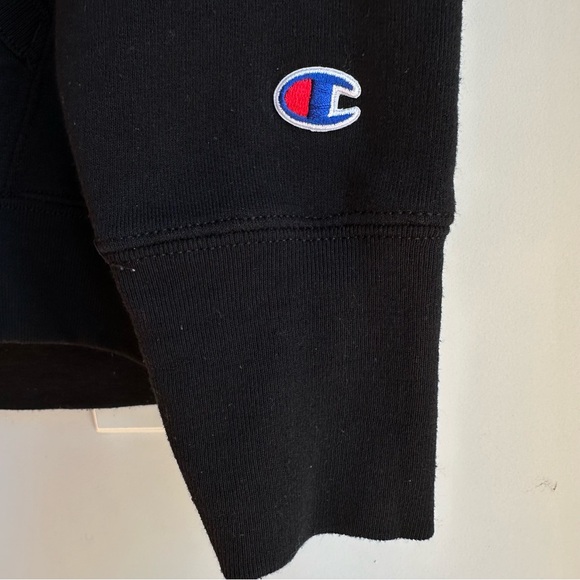 Women’s Small Champion Hoodie In Black With Silver Metallic Champion Word Logo - Picture 10 of 16